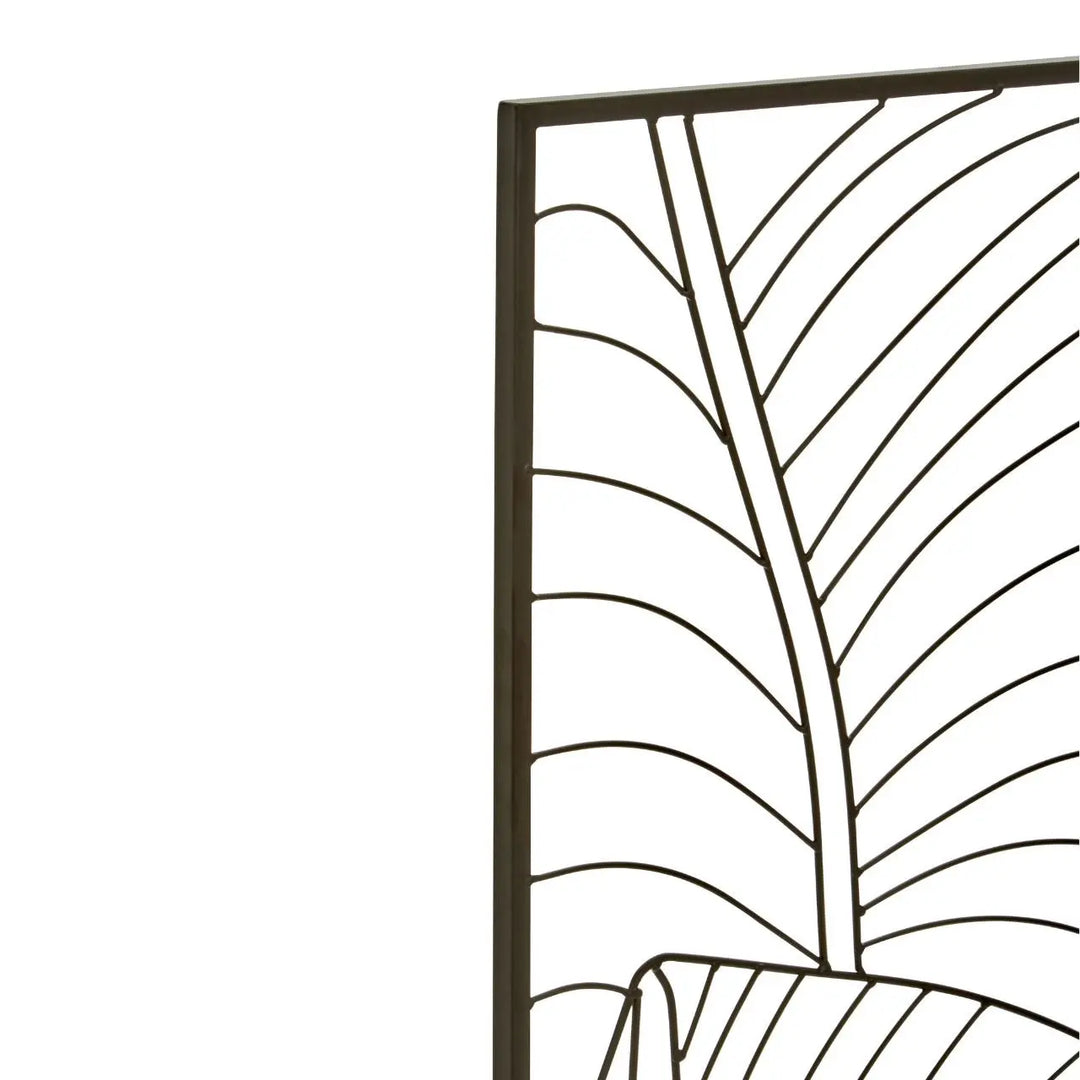 Terenzo Large Black Leaf Design Wall Art #NJ Home Interiors#