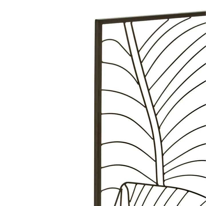 Terenzo Large Black Leaf Design Wall Art #NJ Home Interiors#