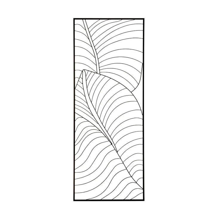 Terenzo Large Black Leaf Design Wall Art #NJ Home Interiors#