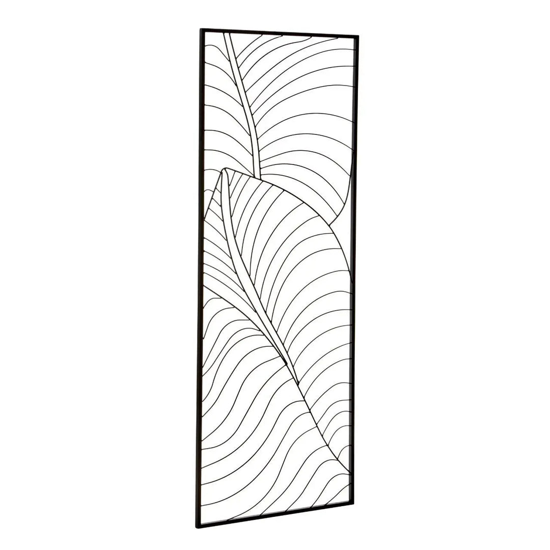 Terenzo Large Black Leaf Design Wall Art #NJ Home Interiors#