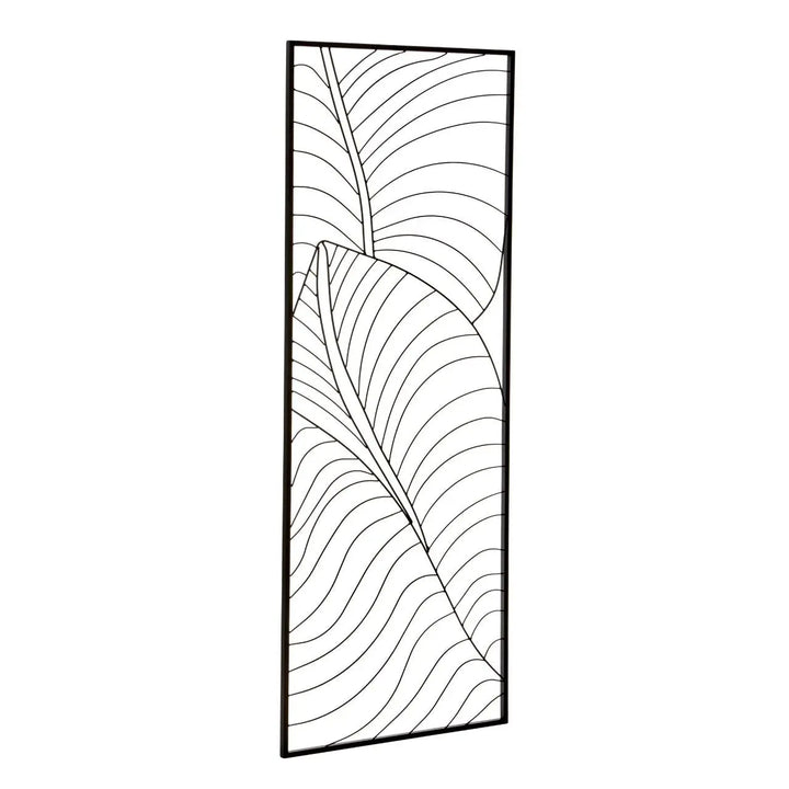 Terenzo Large Black Leaf Design Wall Art #NJ Home Interiors#