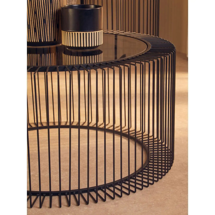 Terenzo Round Coffee Table with Glass Top #NJ Home Interiors#