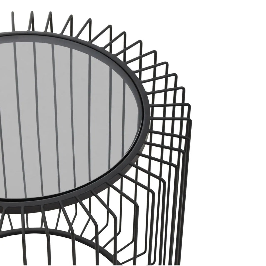 Terenzo Round End Table with Glass Top - NJ Home Interiors