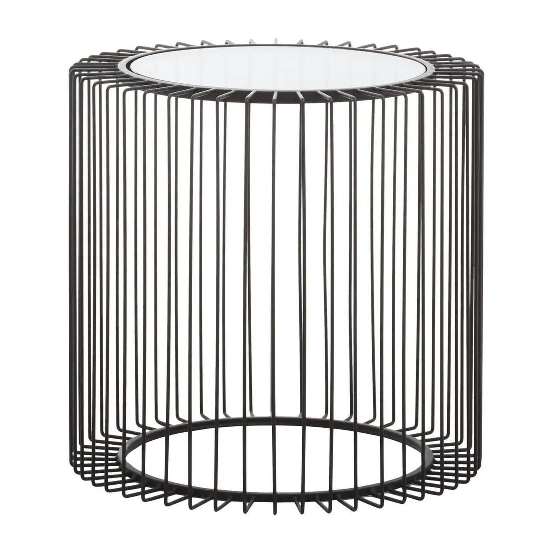 Terenzo Round End Table with Glass Top - NJ Home Interiors