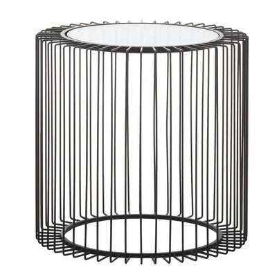 Terenzo Round End Table with Glass Top - NJ Home Interiors