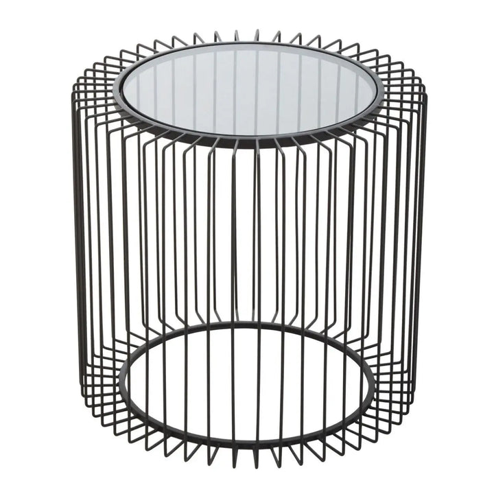 Terenzo Round End Table with Glass Top - NJ Home Interiors