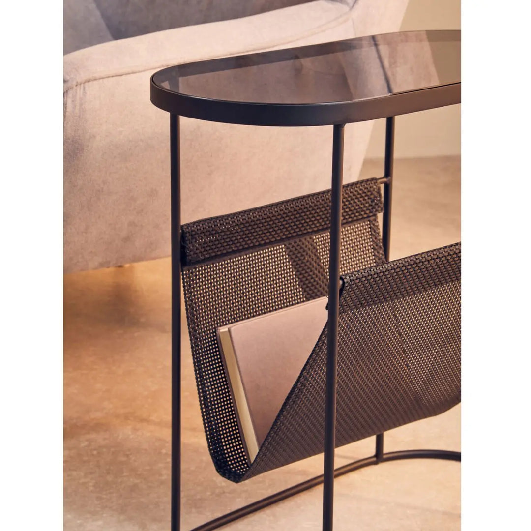 Terenzo Side Table With Grey Glass Top #NJ Home Interiors#