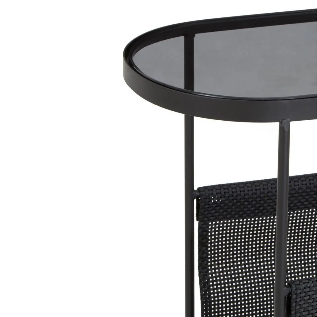 Terenzo Side Table With Grey Glass Top #NJ Home Interiors#
