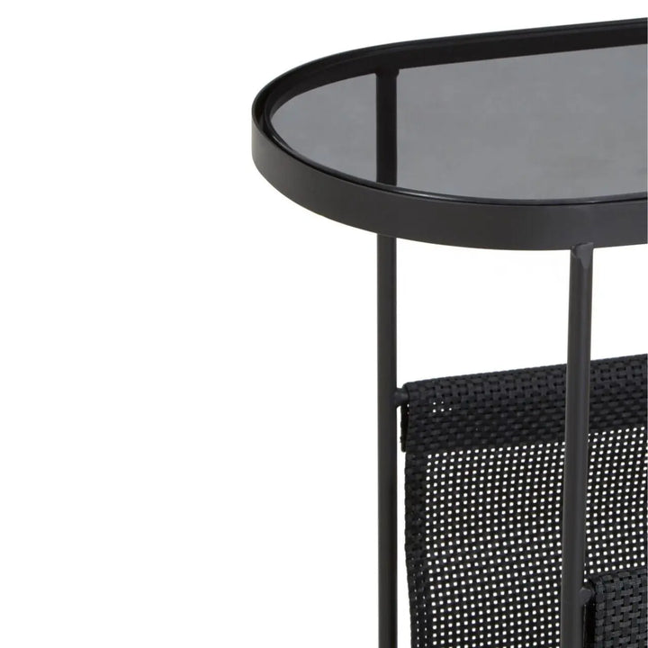 Terenzo Side Table With Grey Glass Top #NJ Home Interiors#