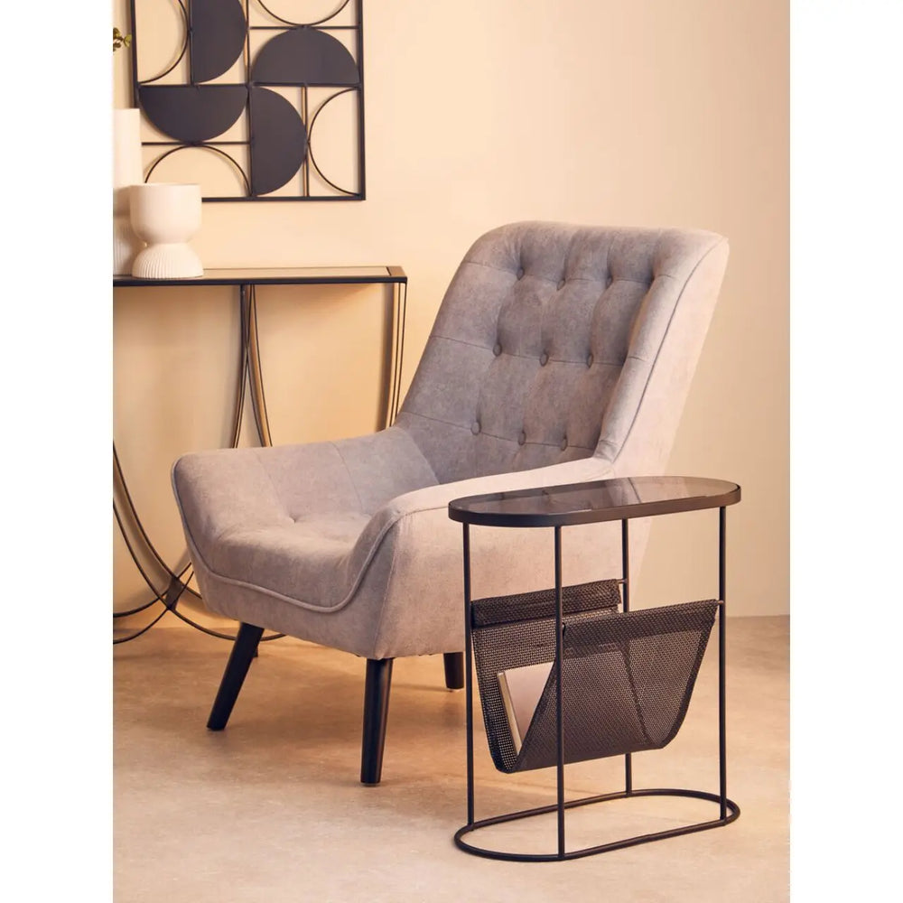 Terenzo Side Table With Grey Glass Top #NJ Home Interiors#