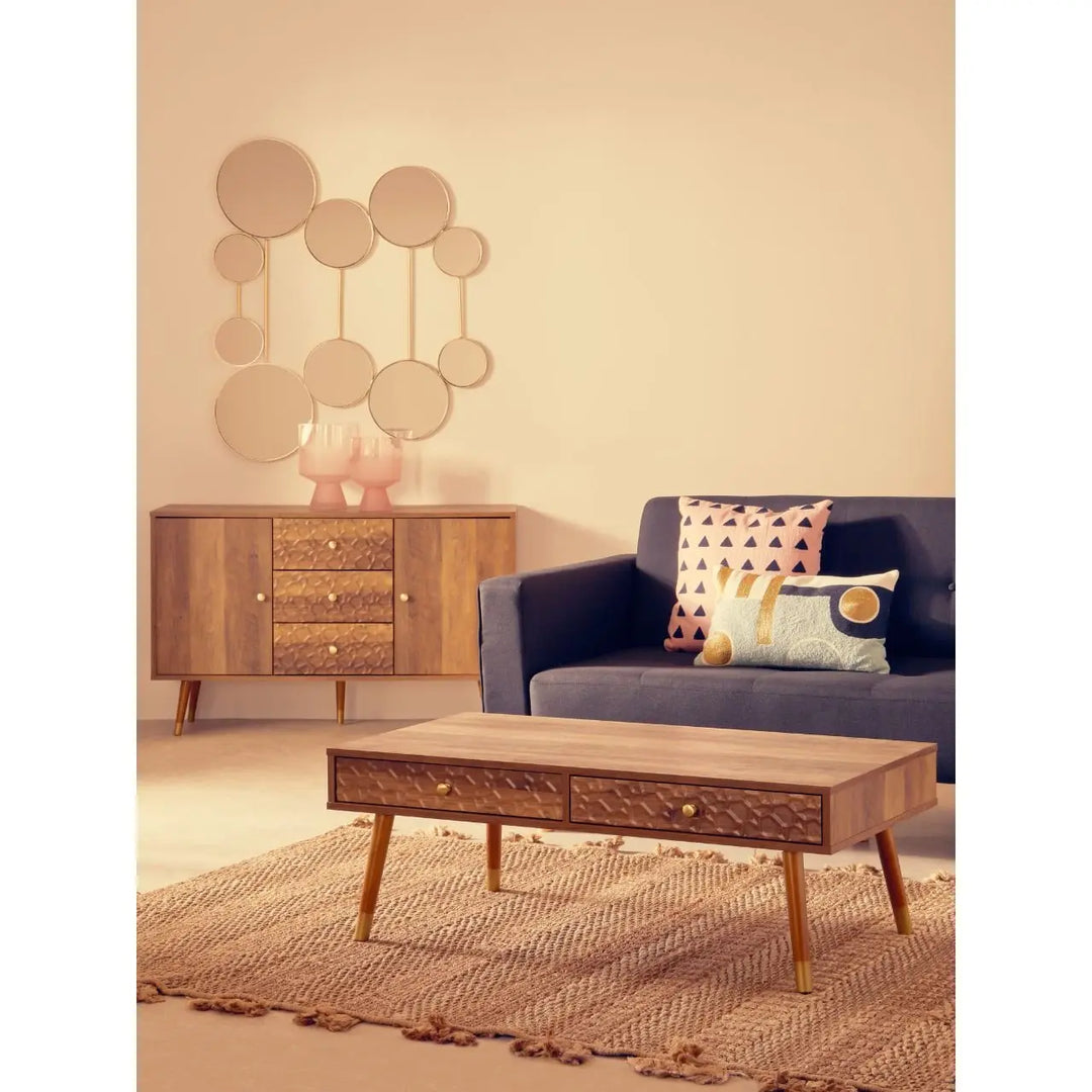 Terenzo Wall Mirror with Gold Finish Frame #NJ Home Interiors#