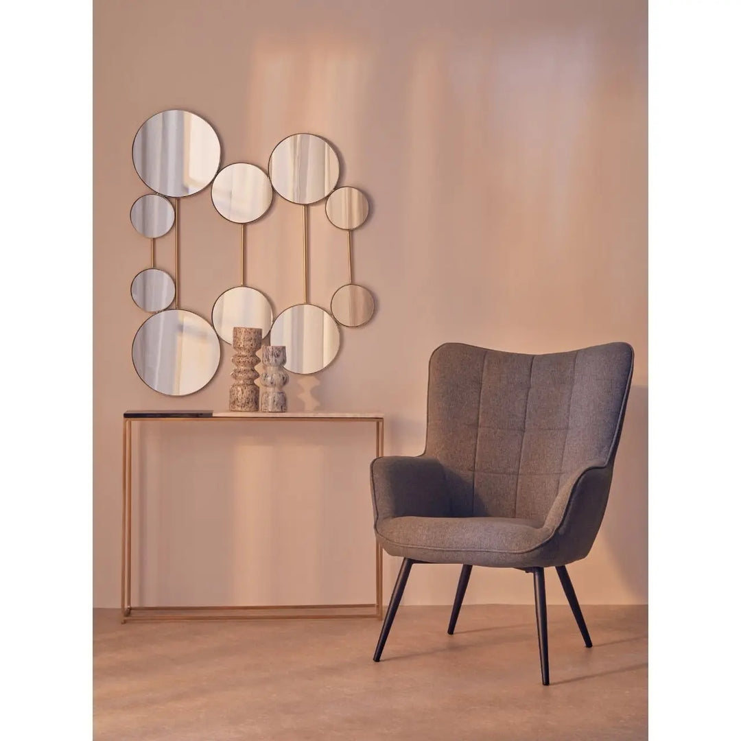 Terenzo Wall Mirror with Gold Finish Frame #NJ Home Interiors#