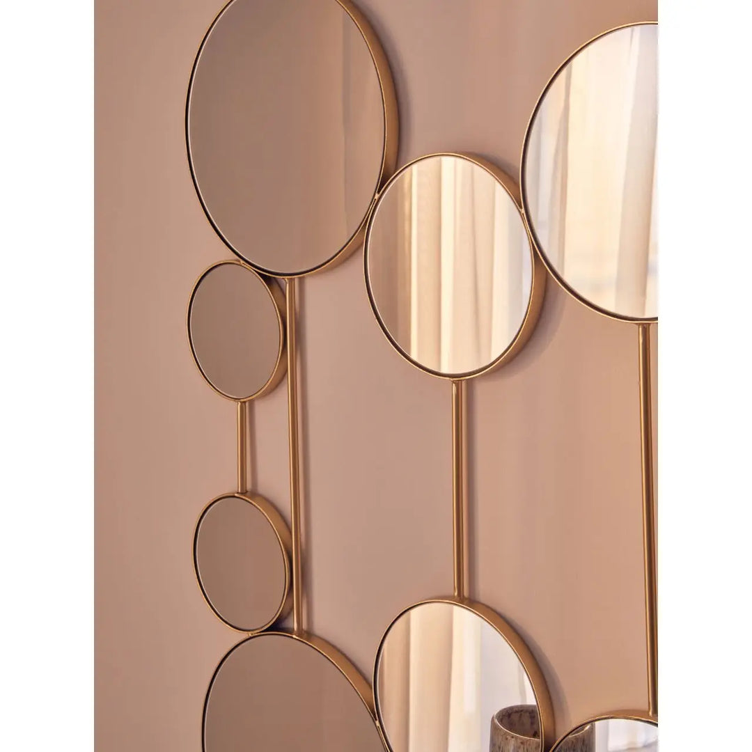 Terenzo Wall Mirror with Gold Finish Frame #NJ Home Interiors#