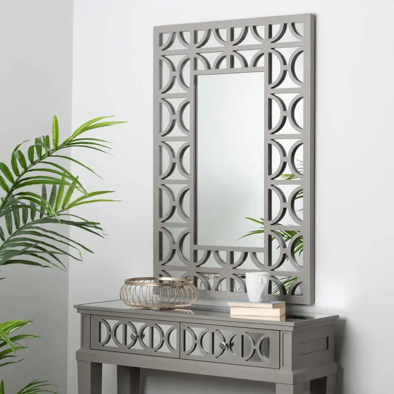 Torino 79x118cm Wall Mirror Grey #NJ Home Interiors#