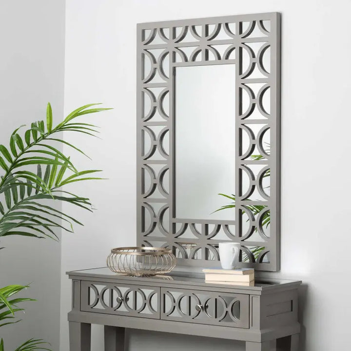 Torino 79x118cm Wall Mirror Grey #NJ Home Interiors#