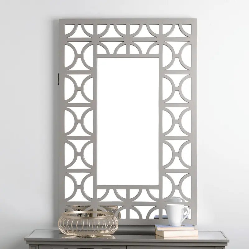 Torino 79x118cm Wall Mirror Grey #NJ Home Interiors#