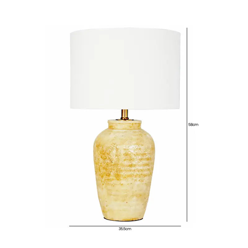 Travertine Polyresin Table Lamp #NJ Home Interiors#