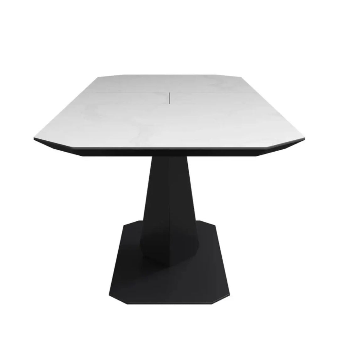 Varenzo 180 - 220cm Matte White Ceramic Auto - rise Extending Dining Table #NJ Home Interiors#