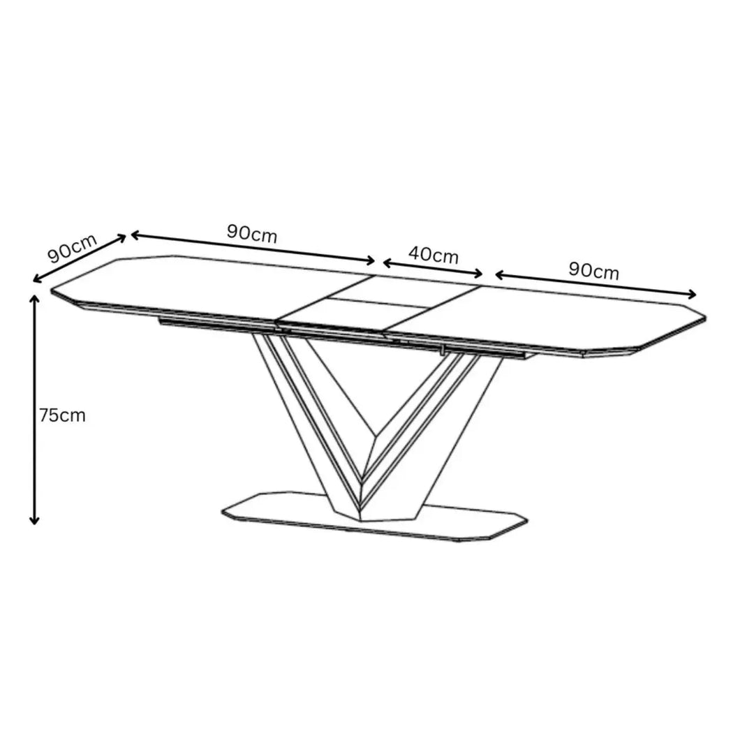 Varenzo 180 - 220cm Matte White Ceramic Auto - rise Extending Dining Table #NJ Home Interiors#