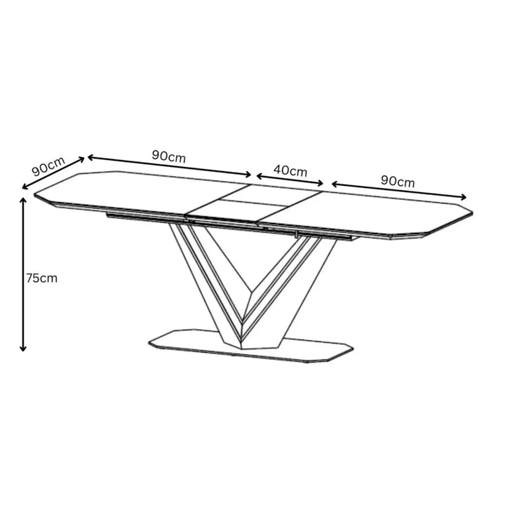 Varenzo 180 - 220cm Matte White Ceramic Auto - rise Extending Dining Table #NJ Home Interiors#