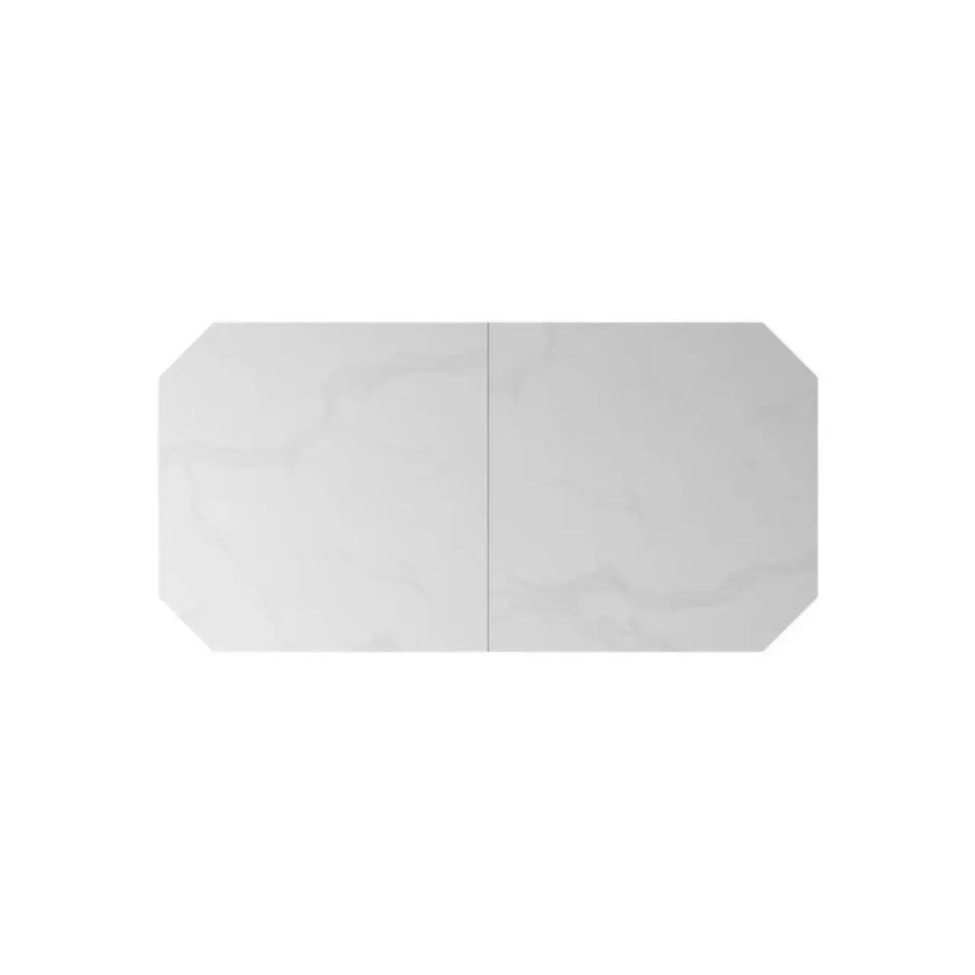 Varenzo 180 - 220cm Matte White Ceramic Auto - rise Extending Dining Table #NJ Home Interiors#