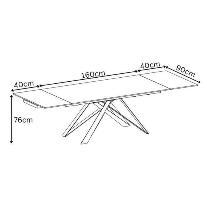 Velara 160 - 240cm Slate Grey Ceramic Pull - out Extending Dining Table #NJ Home Interiors#
