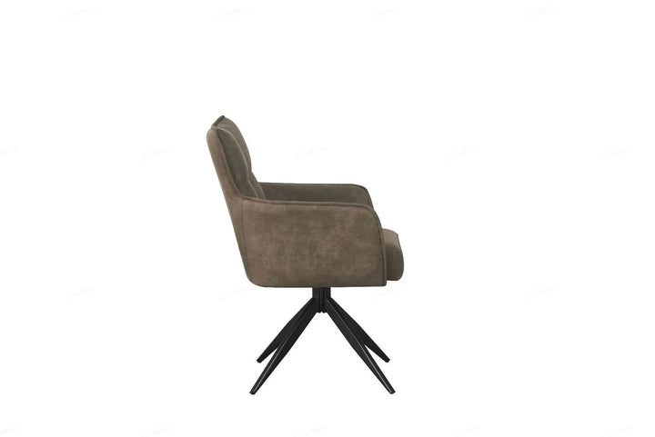 Vionni Vintage Taupe Suede Swivel Dining Chair – Modern Elegance Giatalia