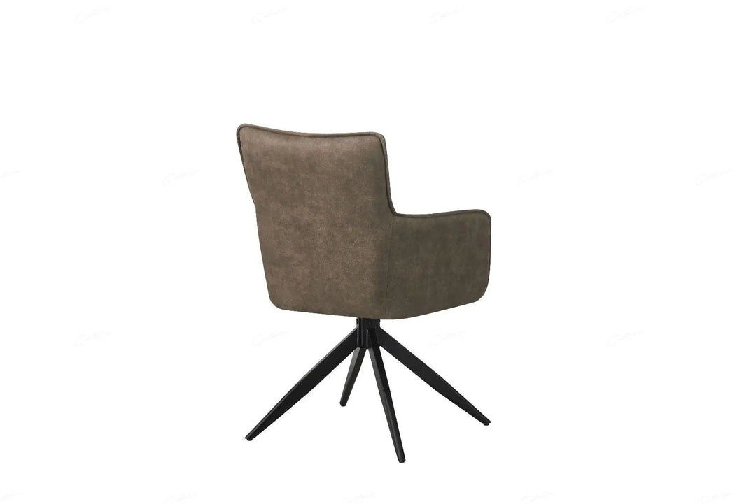 Vionni Vintage Taupe Suede Swivel Dining Chair – Modern Elegance Giatalia