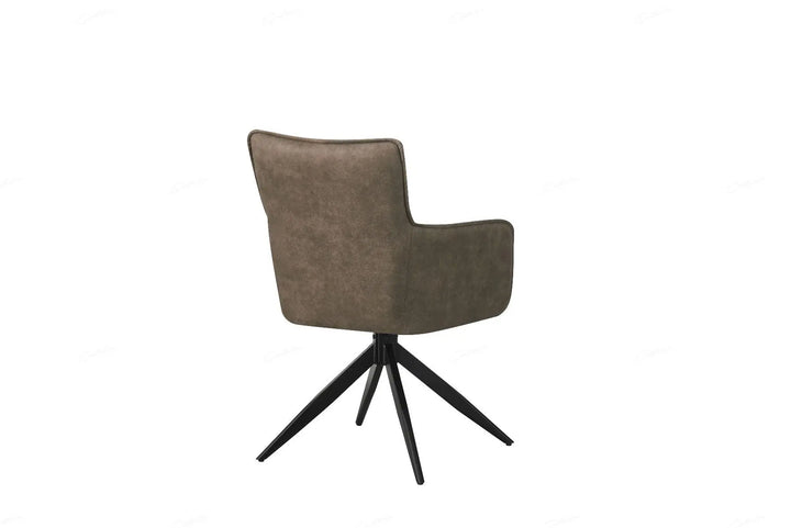 Vionni Vintage Taupe Suede Swivel Dining Chair – Modern Elegance Giatalia