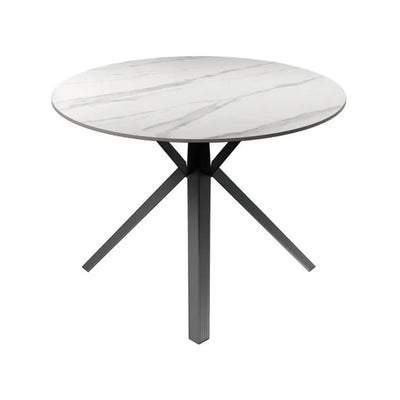 Vitello 120cm Round Gloss White Ceramic Dining Table #NJ Home Interiors#