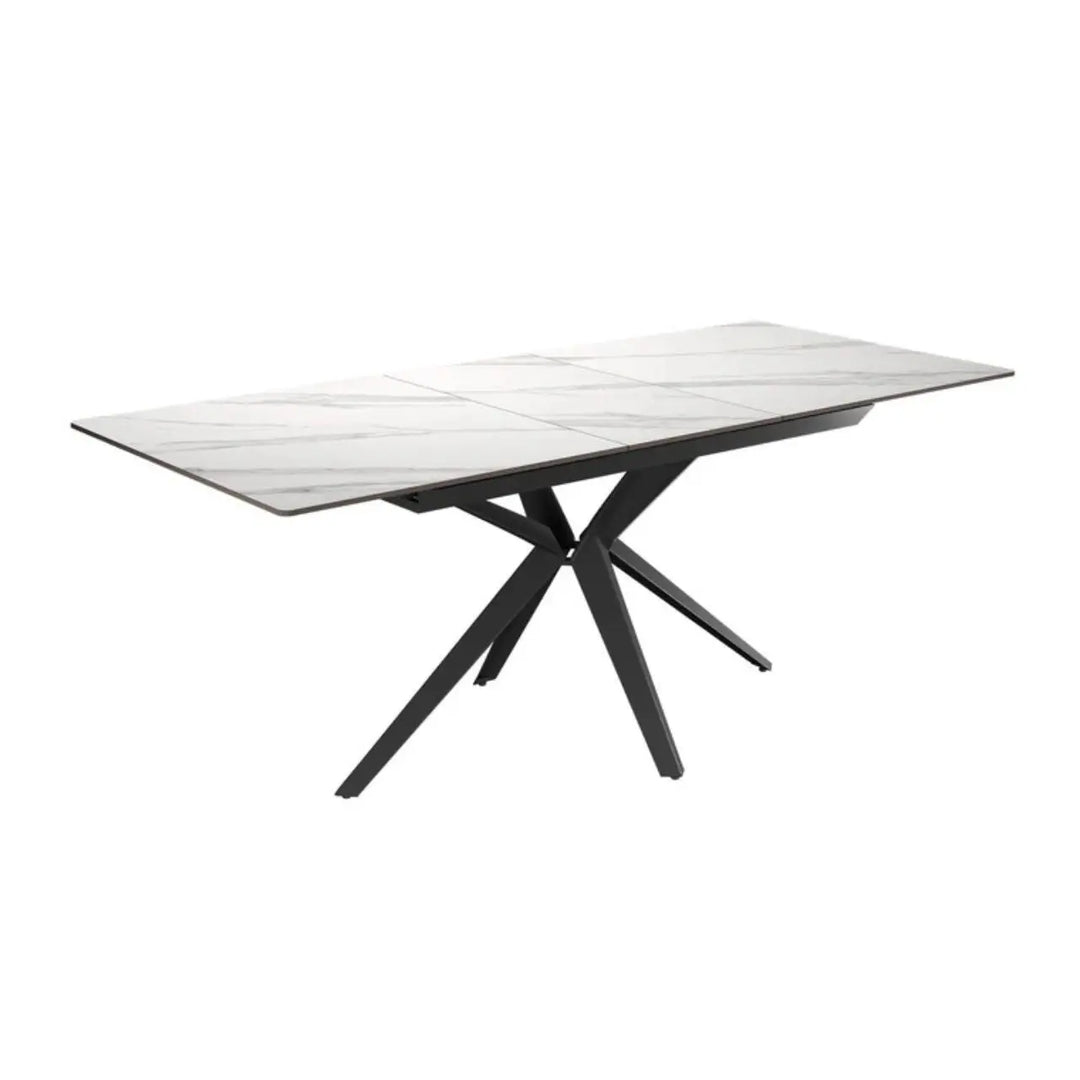 Vitello 160 - 200cm White Ceramic Pull - out Extending Dining Table #NJ Home Interiors#