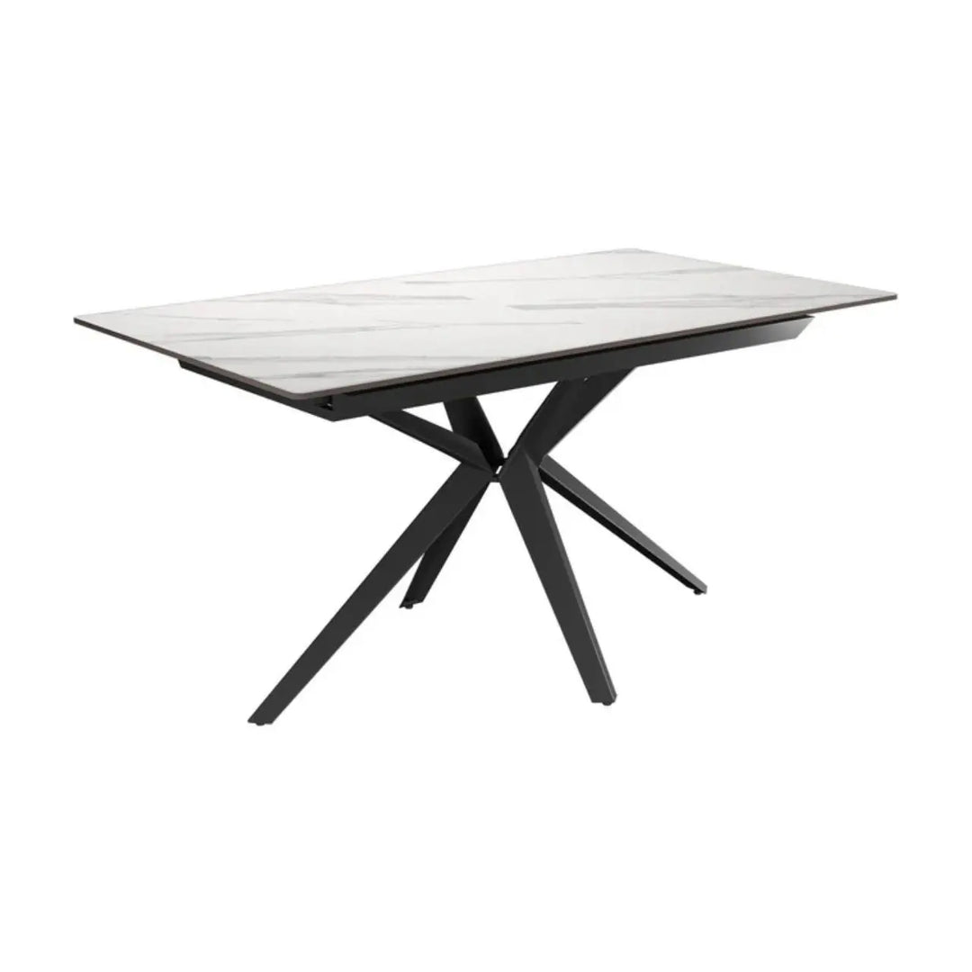 Vitello 160 - 200cm White Ceramic Pull - out Extending Dining Table #NJ Home Interiors#