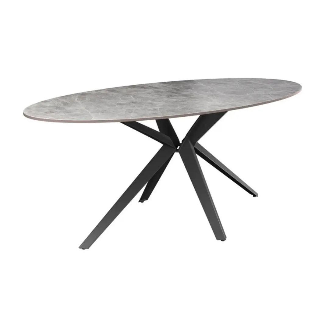 Vitello 180cm Oval Grey Ceramic Dining Table #NJ Home Interiors#
