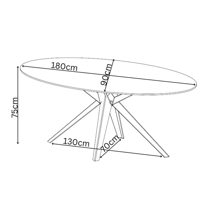 Vitello 180cm Oval Grey Ceramic Dining Table #NJ Home Interiors#