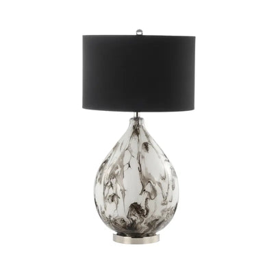 White and Black Abstract Glass Table Lamp #NJ Home Interiors#