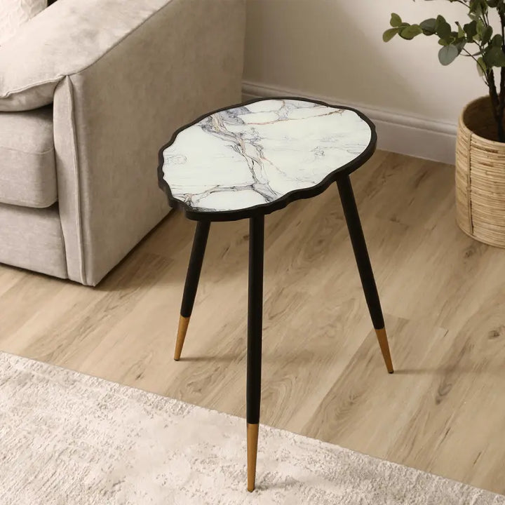 White and Grey End Table #NJ Home Interiors#