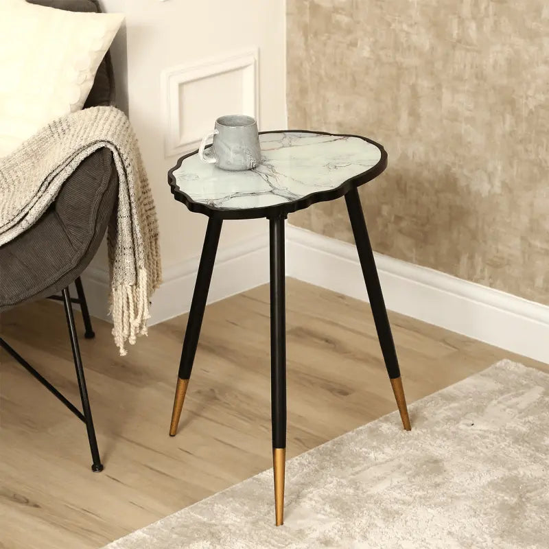 White and Grey End Table #NJ Home Interiors#