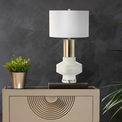 White Ceramic Table Lamp #NJ Home Interiors#