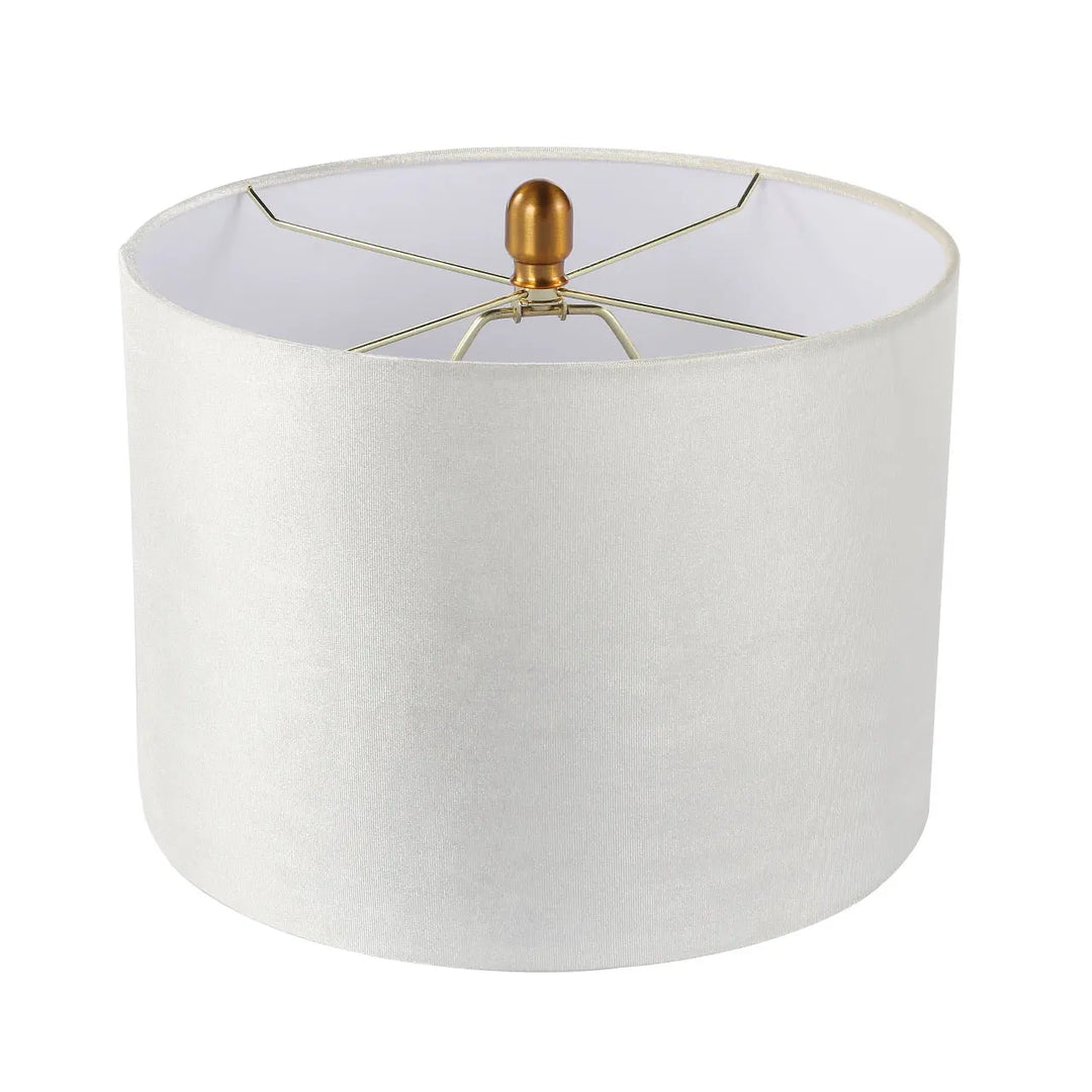 White Marble Table Lamp with Cream Velvet Shade #NJ Home Interiors#