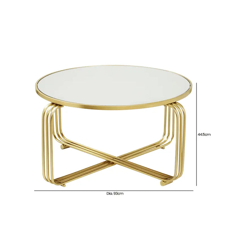 Yuan Gold Metal with Mirror Top Coffee Table #NJ Home Interiors#