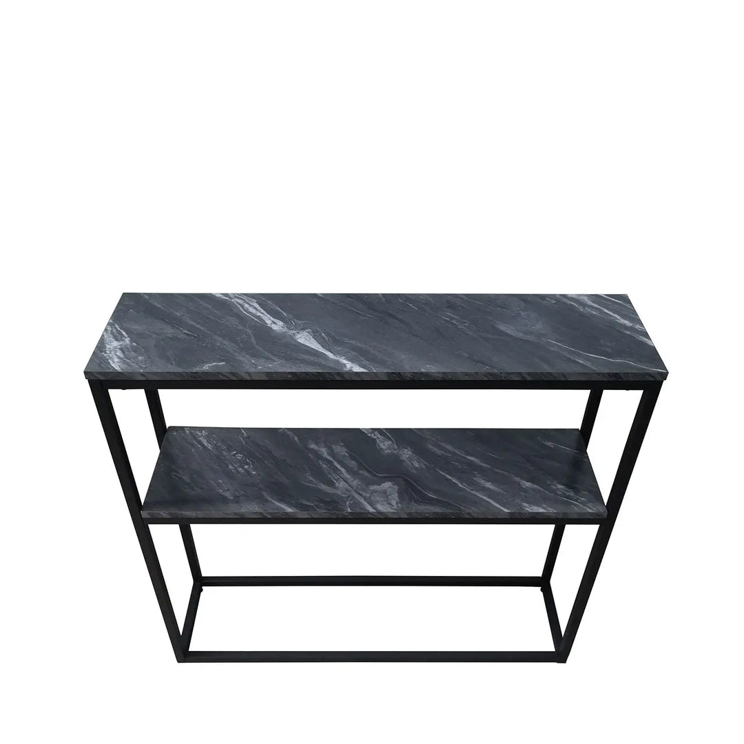 Alora Black Metal 2 Tier Console Table - LUX-HOM