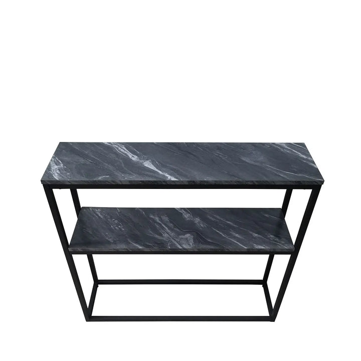 Alora Black Metal 2 Tier Console Table - LUX-HOM