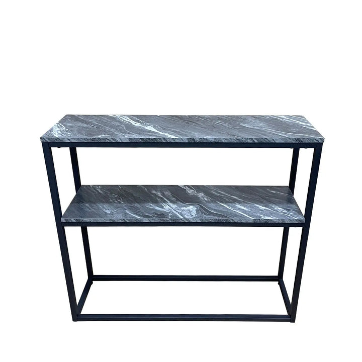 Alora Black Metal 2 Tier Console Table - LUX-HOM
