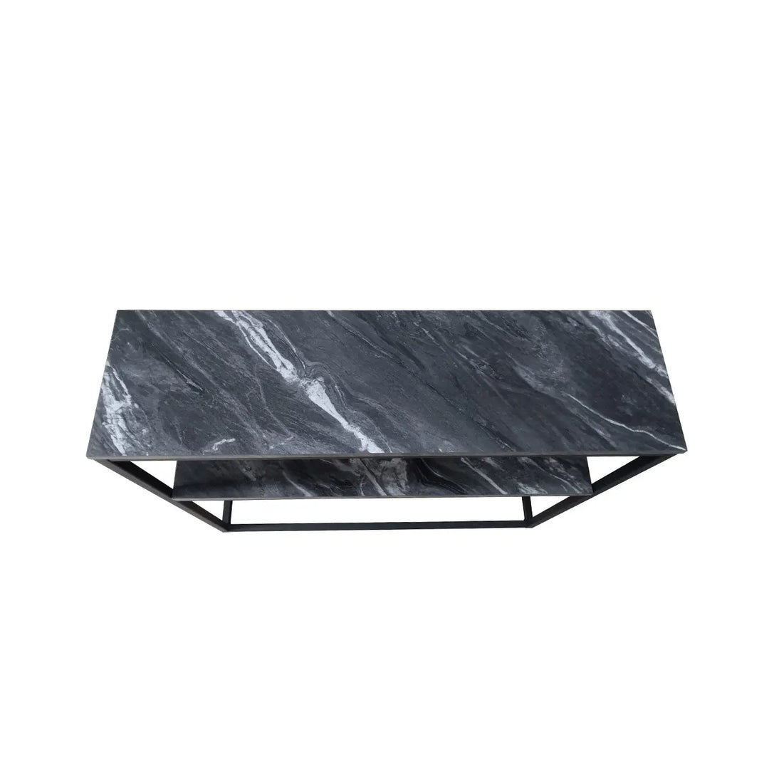 Alora Black Metal 2 Tier Console Table - LUX-HOM