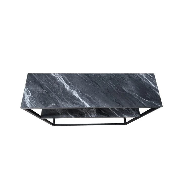 Alora Black Metal 2 Tier Console Table - LUX-HOM