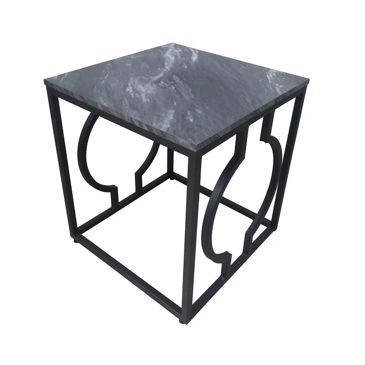Alora Black Metal End Table - LUX-HOM