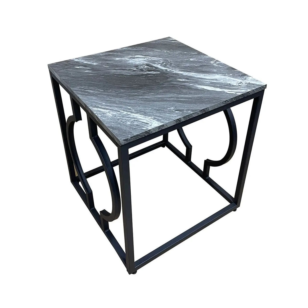 Alora Black Metal End Table - LUX-HOM