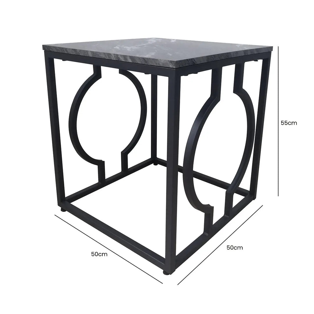 Alora Black Metal End Table - LUX-HOM