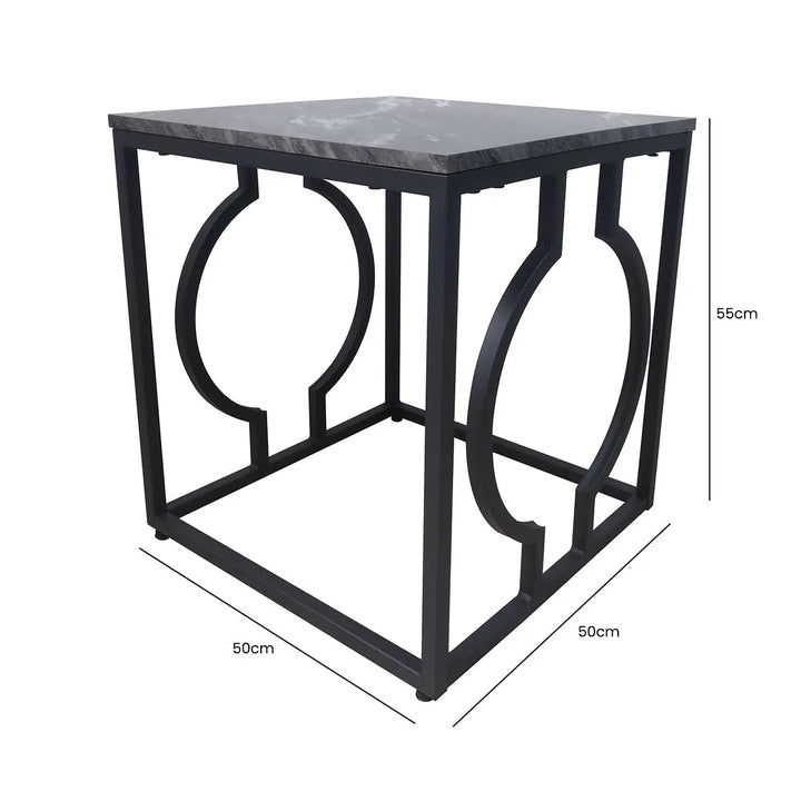 Alora Black Metal End Table - LUX-HOM
