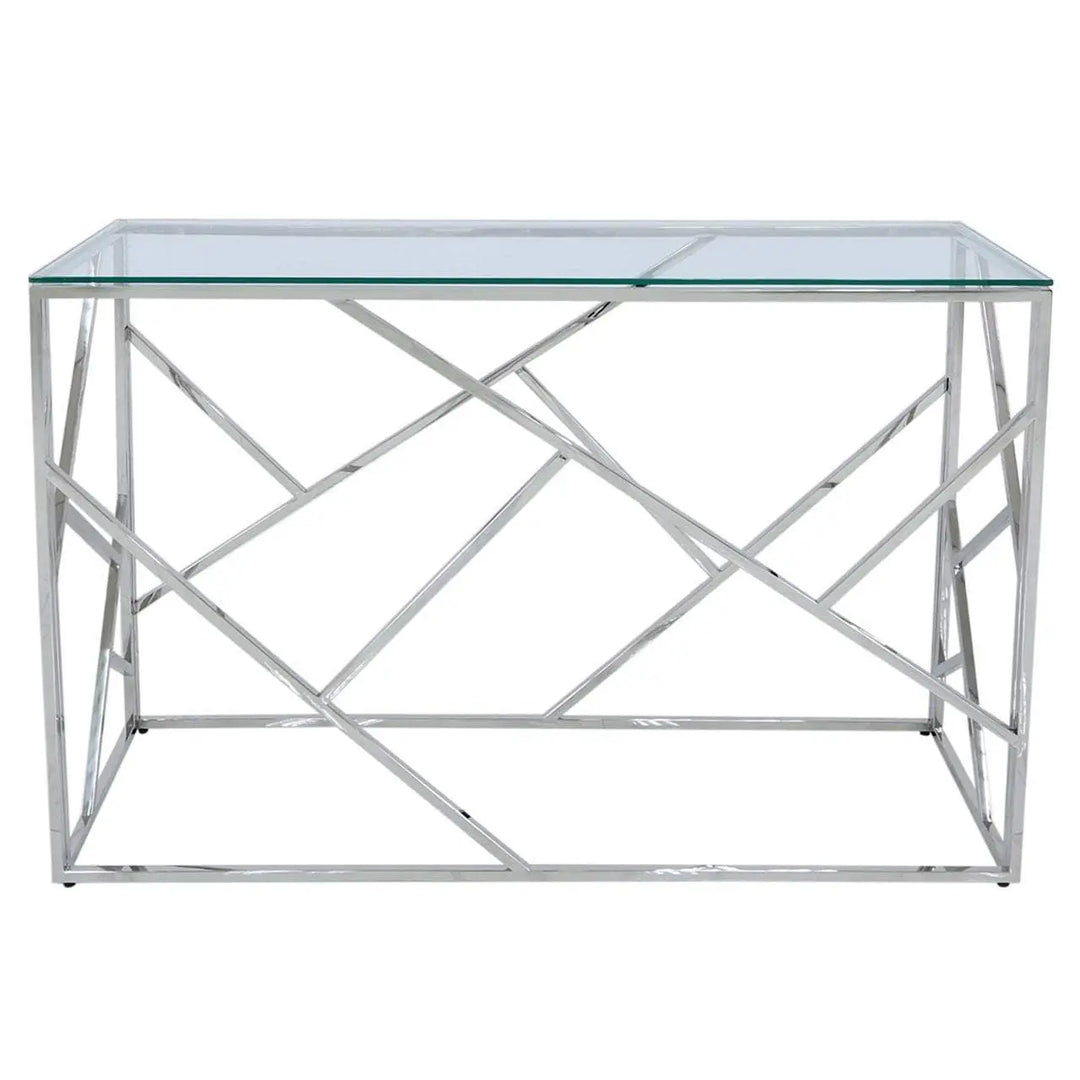 Azaro Glass Console Table Chrome - LUX-HOM